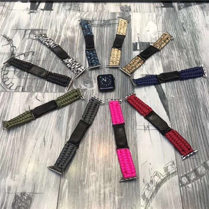 Suitable For Apple Iwatch6 5 4 Velcro Strap Seven Core Umbrella Rope IWatch Outdoor Emergency Strap